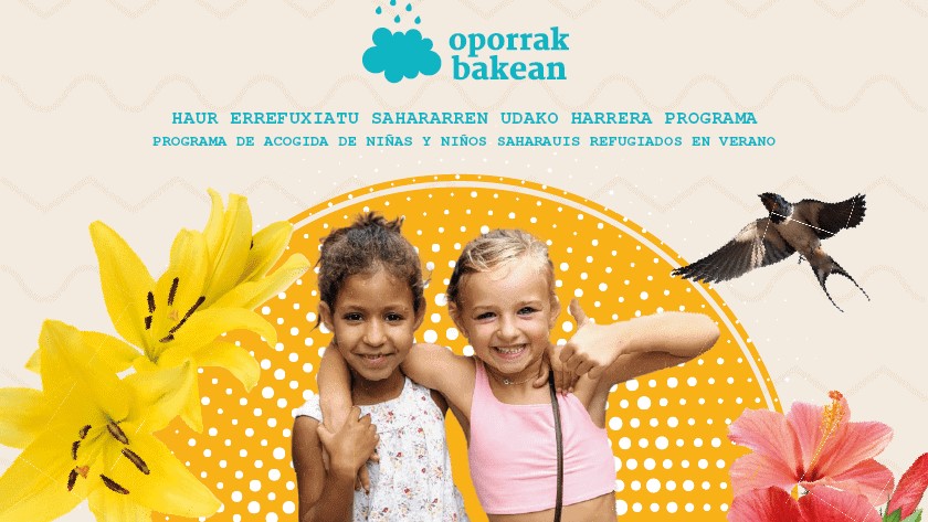 El plazo para participar en el programa ‘Vacaciones en Paz’ para que niñas y niños saharauis pasen el verano en Errenteria está abierto hasta el 23 de abril