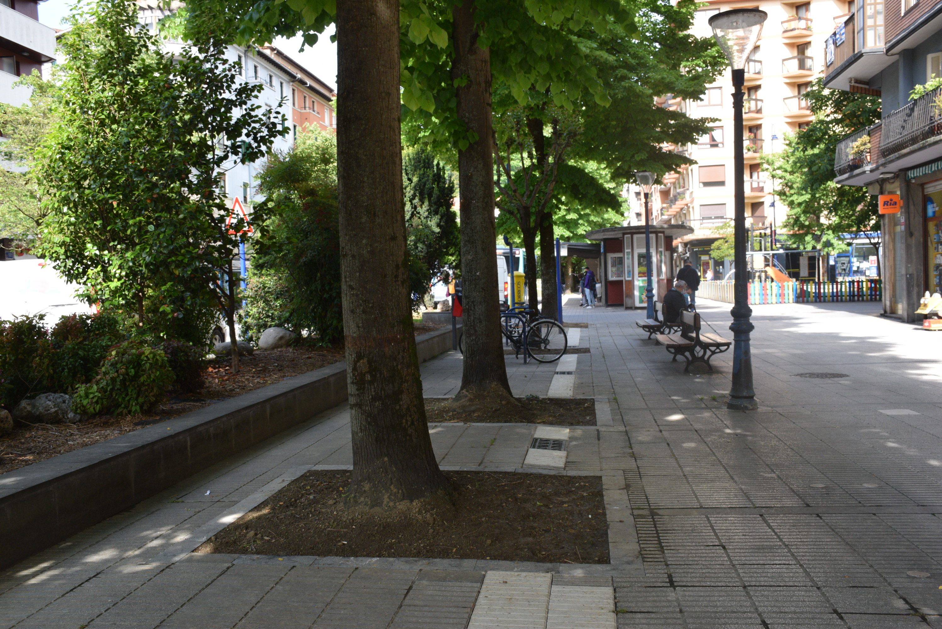 El Ayuntamiento está arreglando los alcorques de la Avenida de Navarra, junto a la plaza Diputación