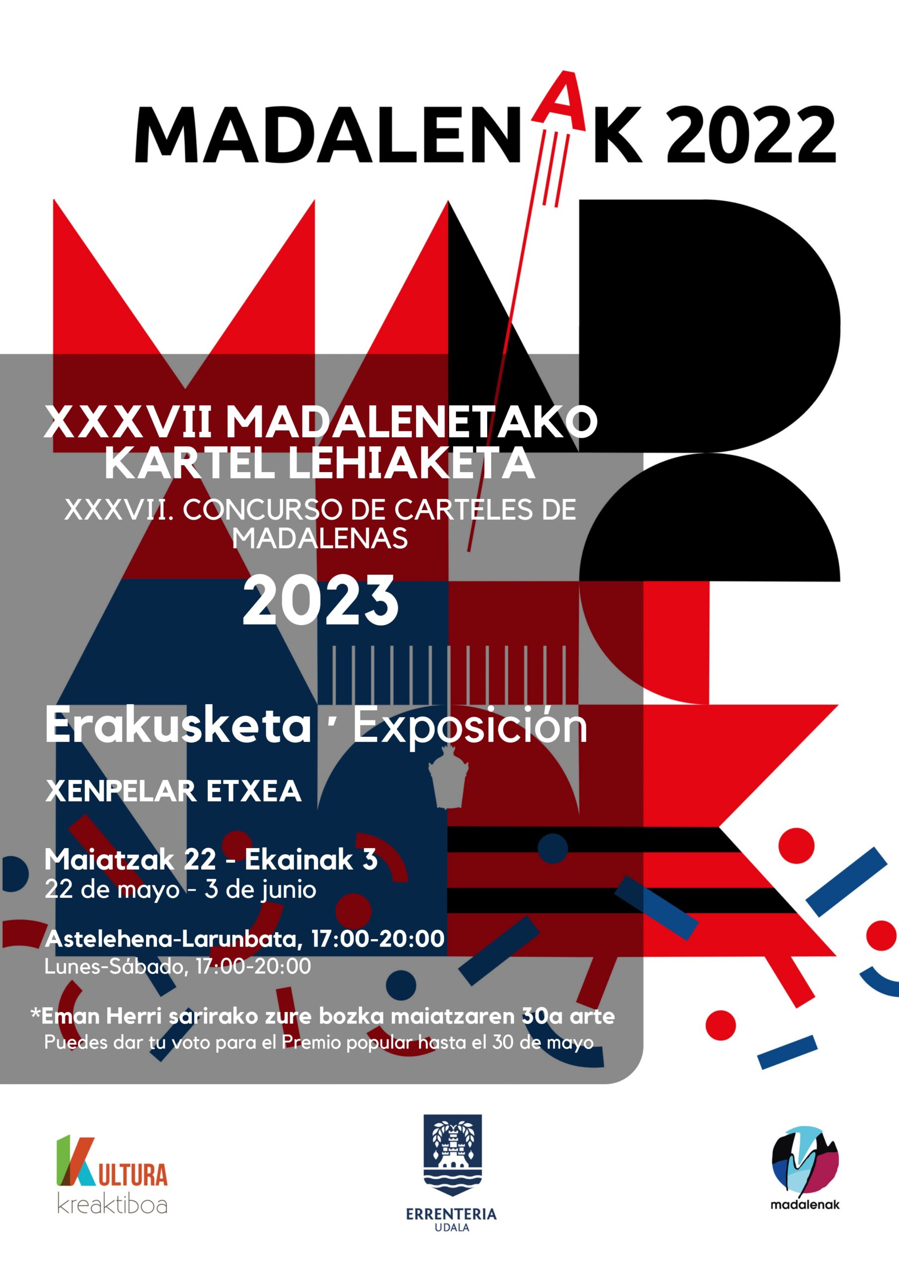 Exposición del concurso de carteles de Madalenak en Xenpelar Etxea