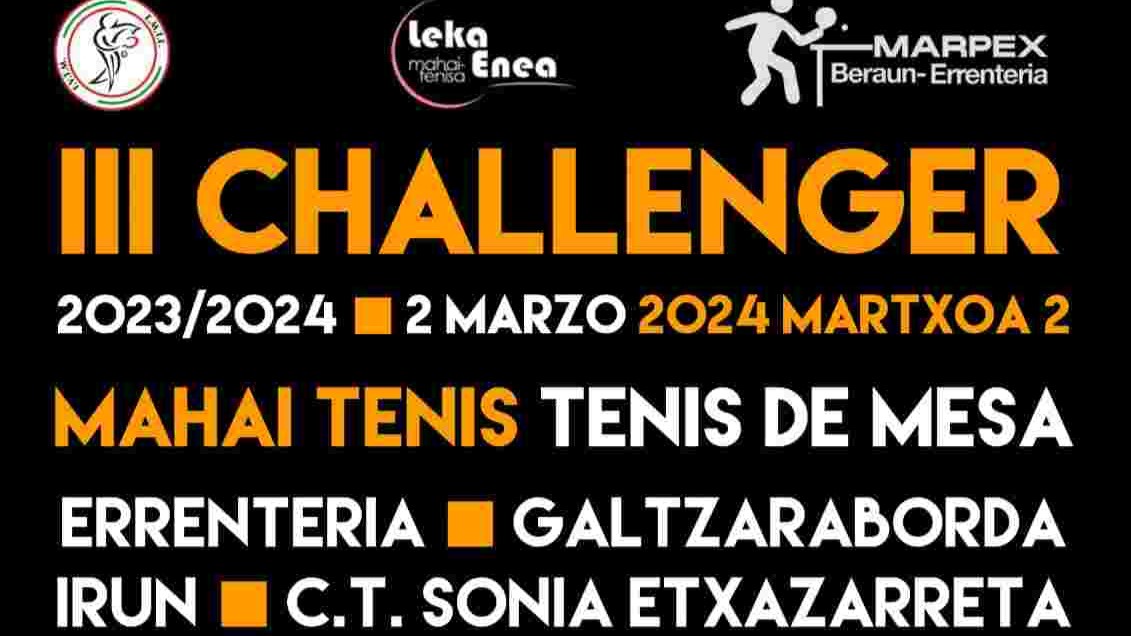 Campeonato Challenger Zona Norte de Tenis de Mesa por equipos, en el Polideportivo de Galtzaraborda